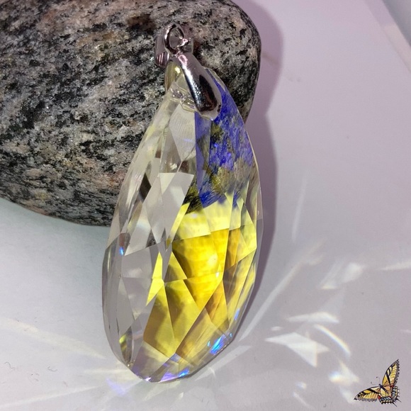 Huge Crystal Quartz Gemstone Handmade Pendant - Picture 4 of 7